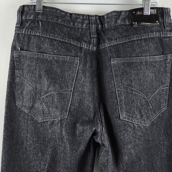 Knockout KO Jeans Mens 36x33 Vintage Y2K Black Easy Fit Hip Hop Streetwear - Picture 8 of 9